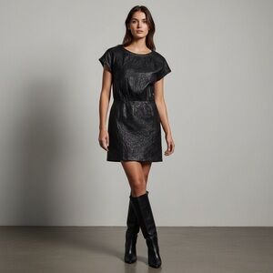 Zadig & Voltaire Rexa Crumpled Lamb Leather Mini Dress Women’s Size XS